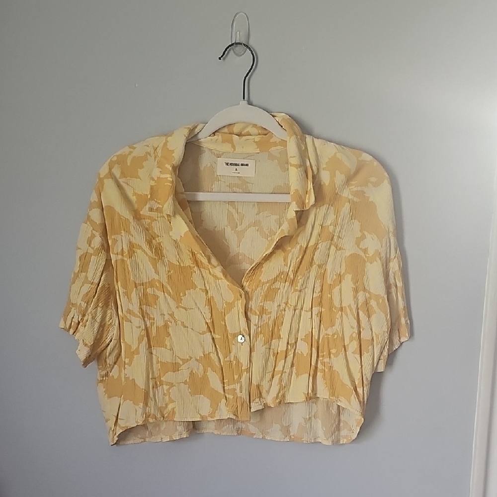 The Normal Brand Yellow Floral Button Down Shirt